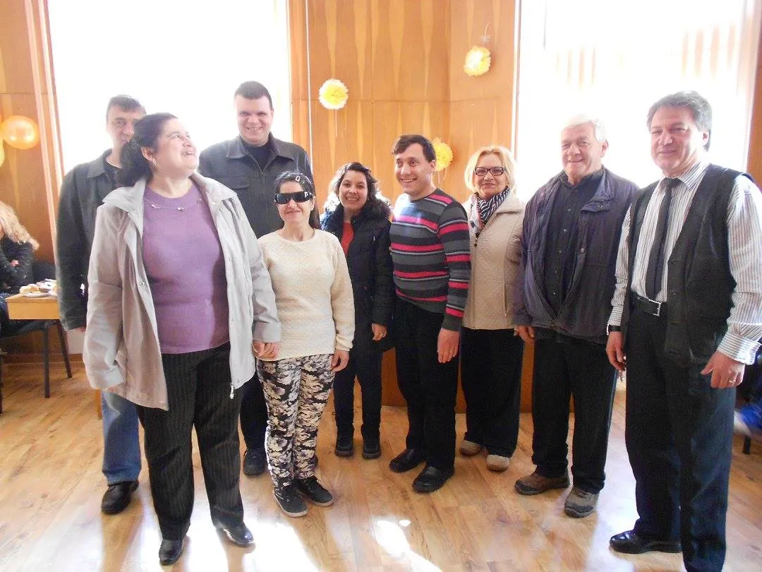 The foundation team and the users of the Centre gathered for a group photo in the hall